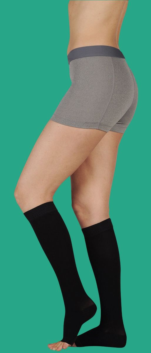 Juzo Soft Petite Length Open Toe Knee High Compression Stockings
